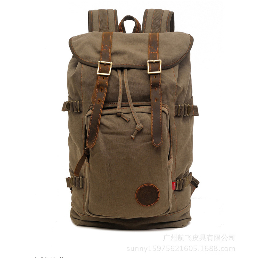 Men Women Vintage Canvas Backpack Rucksack Satchel Travel Hiking Laptop Bag New