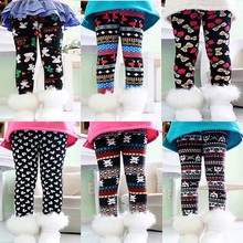2015 New Winter Autumn Thick Warm Girls Leggings Pants Kids children girl’s Pants Flower Butterfly thermal trousers