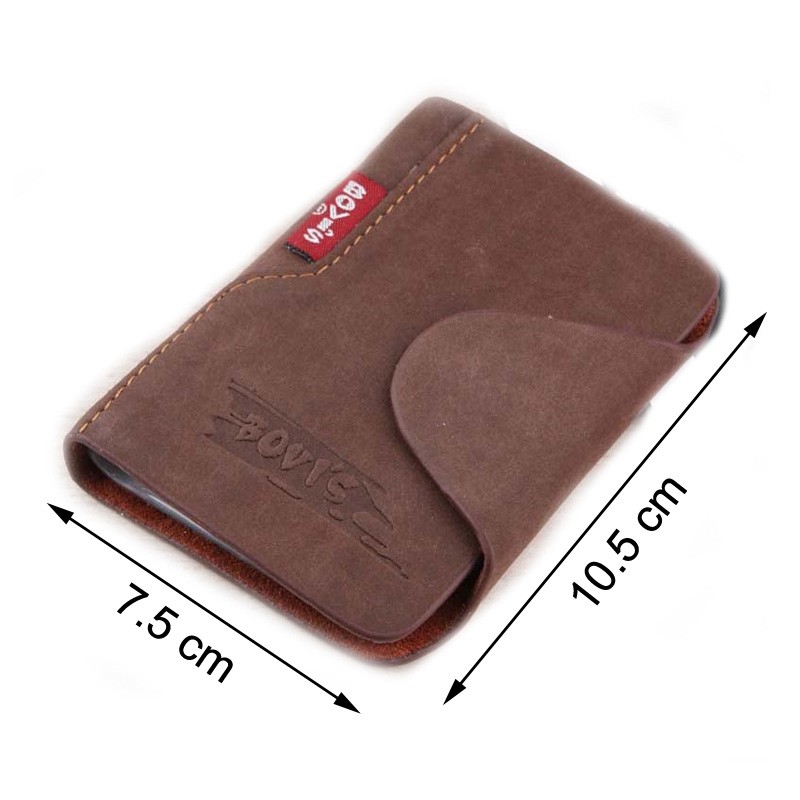 BOVIS Leather Business Card Holder Vintage Credit Card Holder Hasp