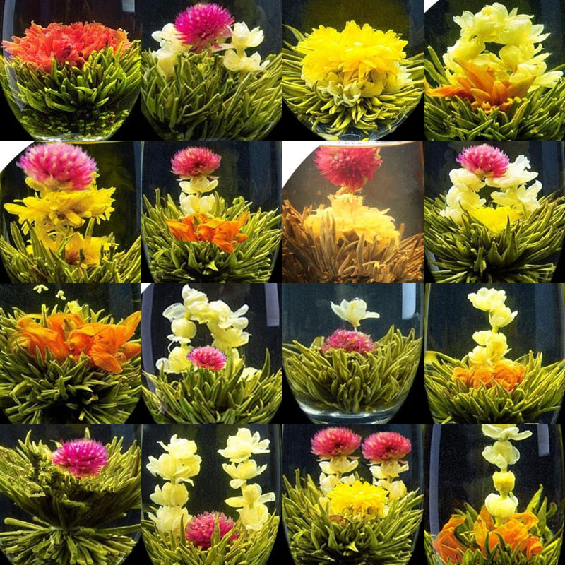 Акция! индивидуальный Вакуумной упаковки 16 видов Цветущих чай Художественный Чай Цветка Цветения Бесплатная Доставка