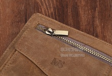 TEMON new arrival brand design crazy horse leather wallet vintage men wallets with coin purse genuine