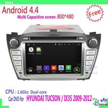For HYUNDAI TUCSON IX35 09-12 years 2 DIN ANDROID 4.4 CAR DVD PLAYER 800*480 3G GPS Bluetooth Touch screen stereo Car radio