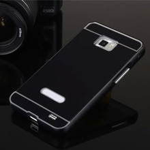 Чехол алюминий, для Galaxy S2 SII i9100 9100 роскошь 2на1 металл + акрил задняя часть Hybird чехол ультратонкий