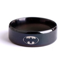 Black batman logo alliance of tungsten carbide ring wide 8mm 8g for men women high quality