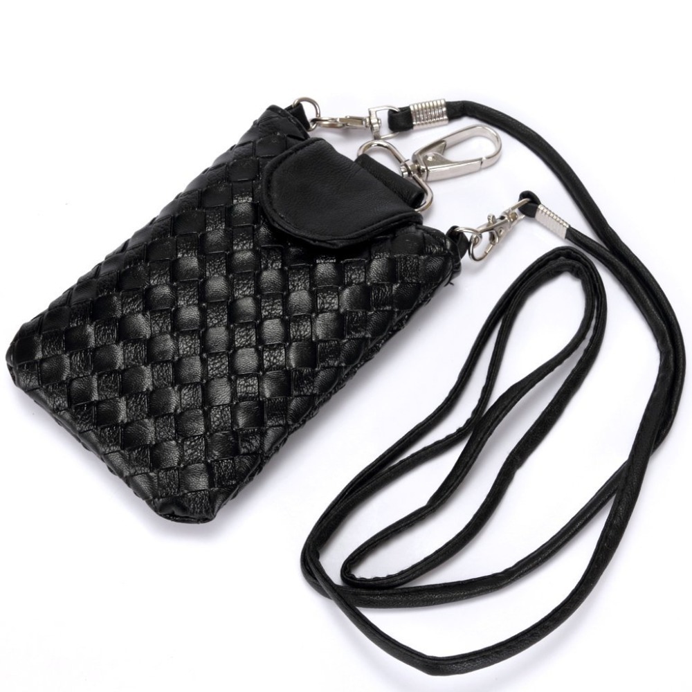 Luxury Designer Woven Leather Crossbody phone Case Cover Pouch Purse Phone Bag For Samsung Note ...