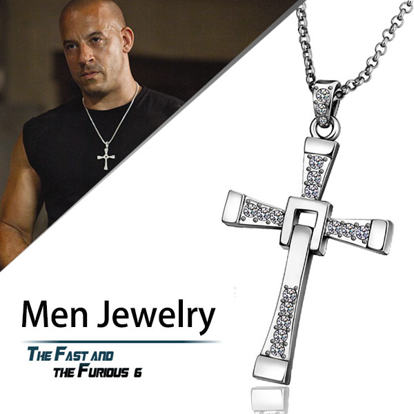 Free shipping 18K men jewelry christmas gifts The Fast and the Furious Toretto cross necklaces & pendants fashion long necklaces