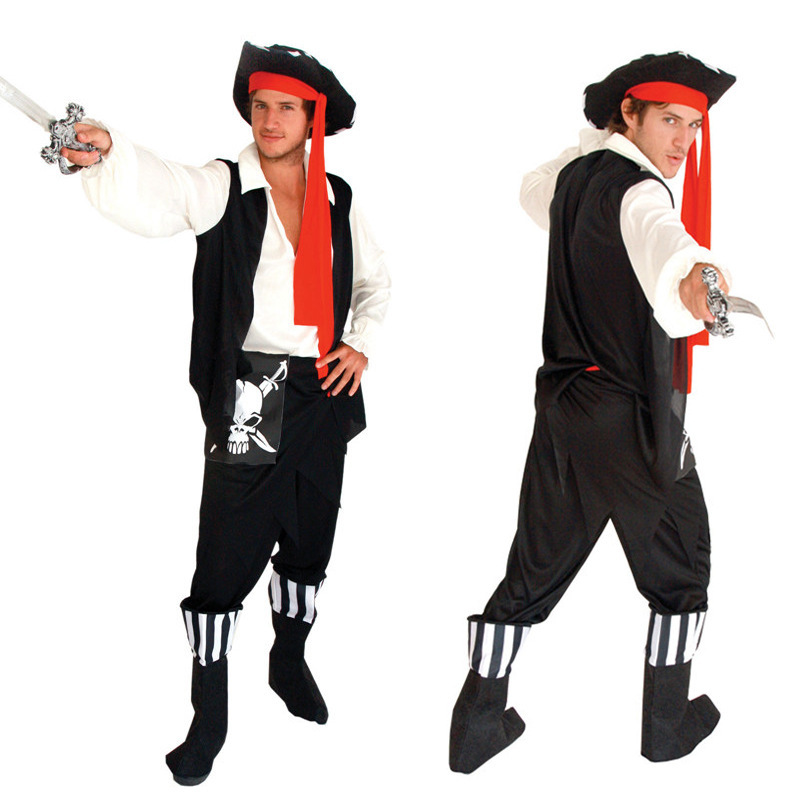 Halloween Costume Adult Cos Costume Male Stage Cosplay Costume Pirate Suit Hallowmas Party Suit Make Up