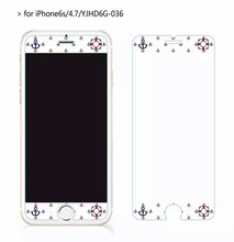Cartoon cute Navy anchor Tempered Glass film Protective for iPhone 6 case 6S Front Films Cover Screen Protector freeshipping