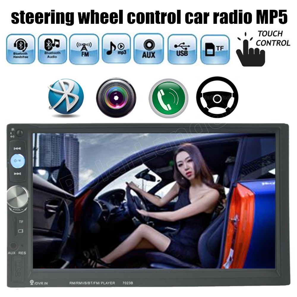 7 Inch 2Din Car Radio MP5 Player MP4 Touch Screen Bluetooth rear camera/DVR input stereo steering wheel control FM/USB/TF/AUX