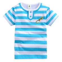 2 8Y boys t shirt Baby Clothing Litle boy Summer t shirts tees Cotton Stripes striped