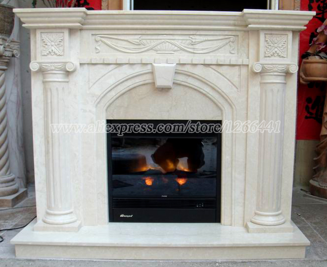 Compra repisa de la chimenea de mármol online al por mayor de China