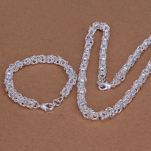Sets sterling-silver-jewelry Sets Silver Fashion Jewelry Sets Shrimp Lock Jewelry Wholesale Free Shiiping polo LS029