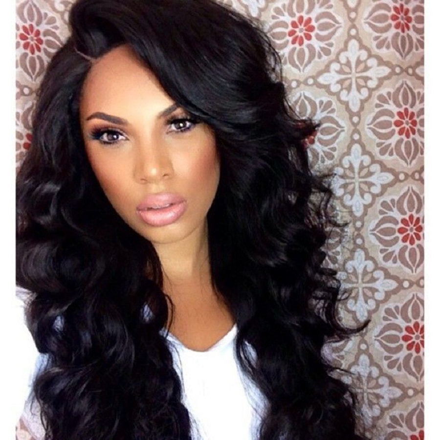 2015 Hot Sale New Synthetic Wigs 26 Long Wave Body Black