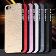 New Deluxe Aluminum Metal Brush Case for iphone 5 5S 5G Motomo Logo Back Cover Top Quality 1pcs Retail YXF