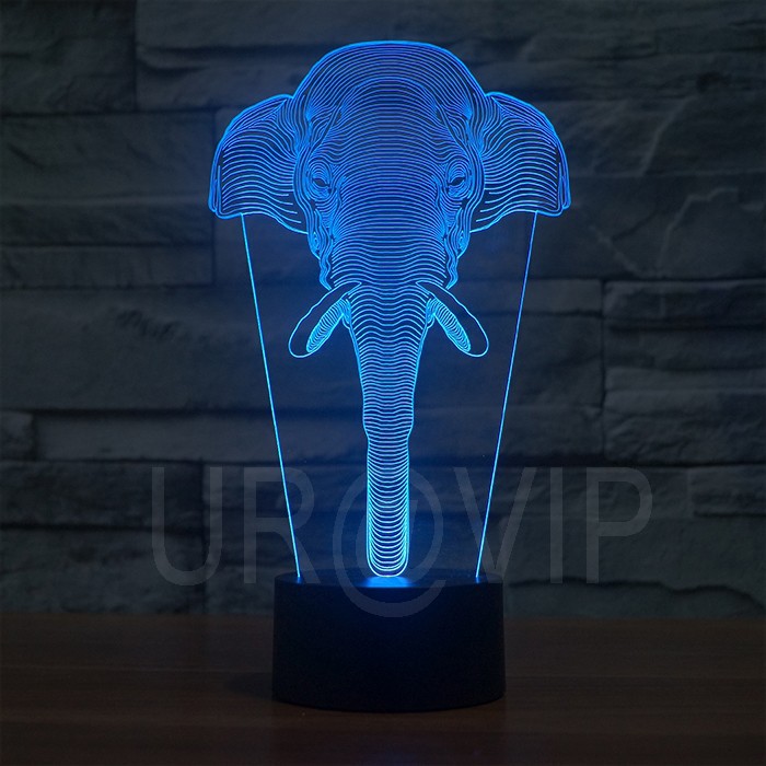 JC-2837 Amazing 3D Illusion led Table Lamp Night Light with animal elephant shape (3)