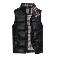 2015 Winter Thick Vest Mens Turtleneck Down Vest Waistcoat Slim Zipper Solid Jackets Casual Outerwear Cotton