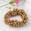 Popular Hair Accessories Women Multilayer Pearls Beads Elastic Hair Band Rope Scrunchy Ponytail Holder Elegant Rubber