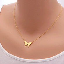 2015 Gold Silver Stainless Steel Jewlery Bridesmaids Gift Dainty Butterfly Charm Chain Necklaces