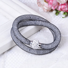 Mesh Double Stardust Bracelet Fashion Charm Crystal Bangle Wristband Women Cubic Zirconia Rhinestone Jewelry Accessories