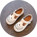 European style children hollow shoes kids soft leather shoes toddler baby girls single flat dance shoes