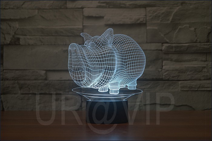 3D illusion pig shape night lamp jc-2866 (2)