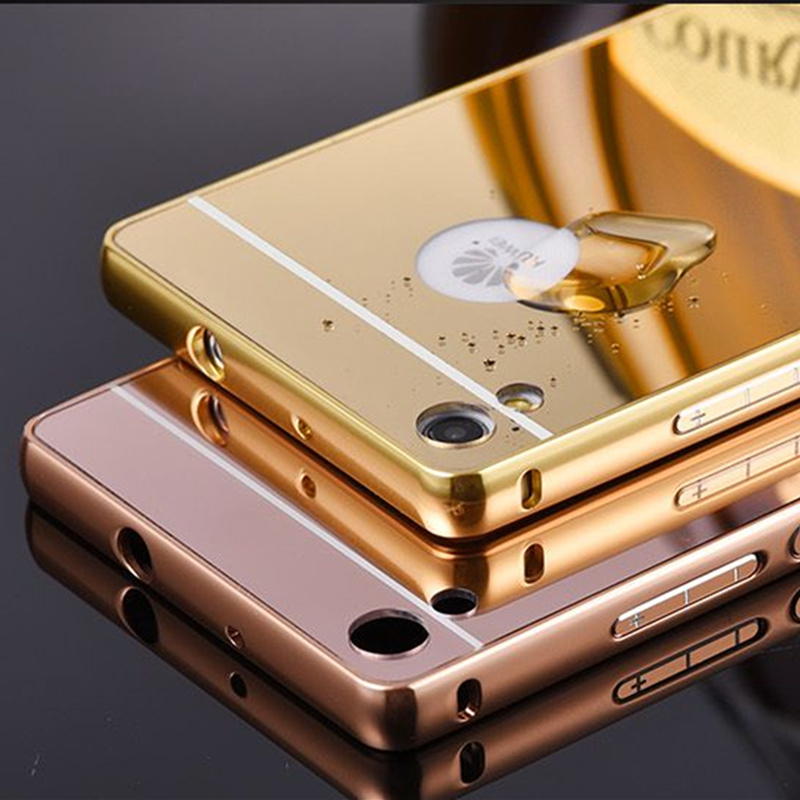 2016 Hot Sale For Huawei Ascend P7 Case Luxury Mirror Metal Aluminum Acrylic Hard Back Cover