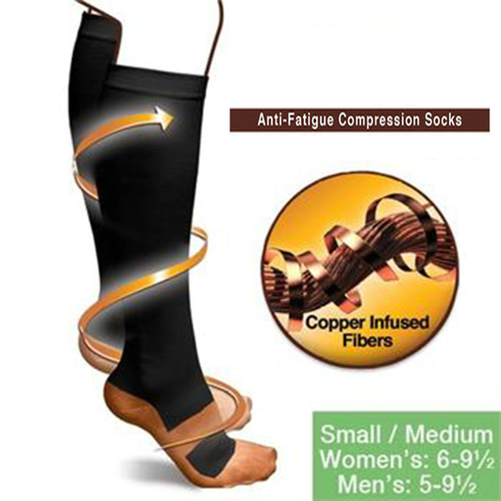 1pair Hot Miracle Copper Anti Fatigue Compression Socks Tired Achy Unisex Women Men Anti Fatigue Magic