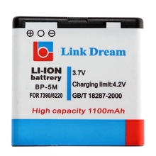 BP-5M Link Dream High Quality 1100mAh Replacement Lithium-ion Mobile Phone Battery for Nokia 6220 / 7390 / 8600