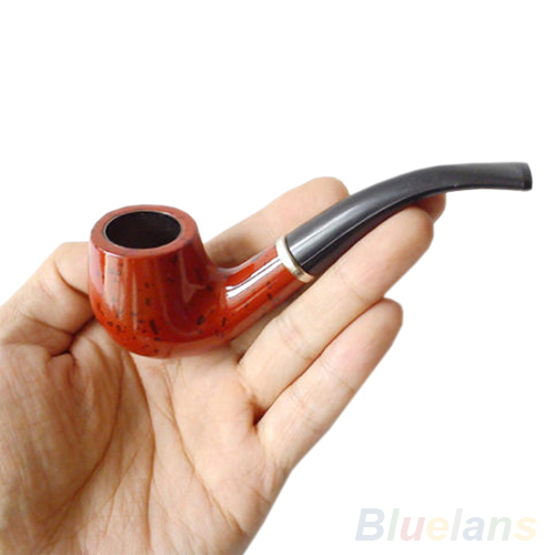 Vintage Durable Woody Break in Tobacco Pipe For Smoking with Leather Case 02SG 4NM8