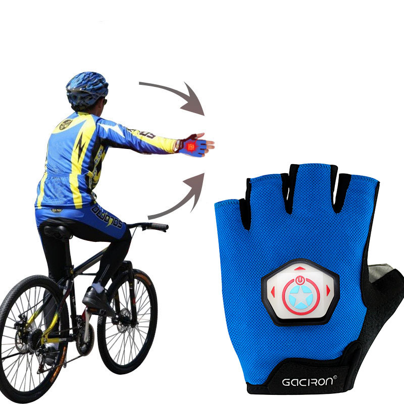 GacironTurnSignalLEDBicycleGlovesShockproofCyclingBikeHalf