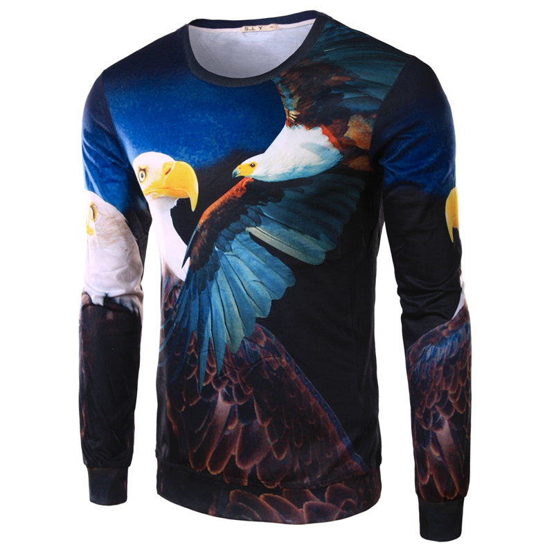 3D T Shirt Men Brand 2015 Fashion Eagle Wings Prin...