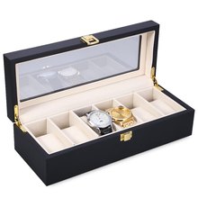 Watch Box 6 Slots Piano Lacquer Wood watch Case Jewelry Watch Display Collection Storage Case Organizer Box Holder Reloj Relogio