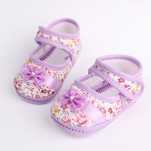 Girls flowers bow baby toddler shoes autumn Soft Sole Footwear First Walkers For Baby Girls