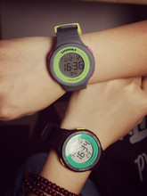 Shhors golpeó el color caramelo de silicona de color hechizo del color femenino electrónica estudiante relojes redondos del dial