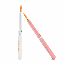 2014 New 2 Pcs Portable Gloss Lip Brush/Brand Travel Capped Retractable Lipstick Brush/Designer Chesp Women Makeup Tools