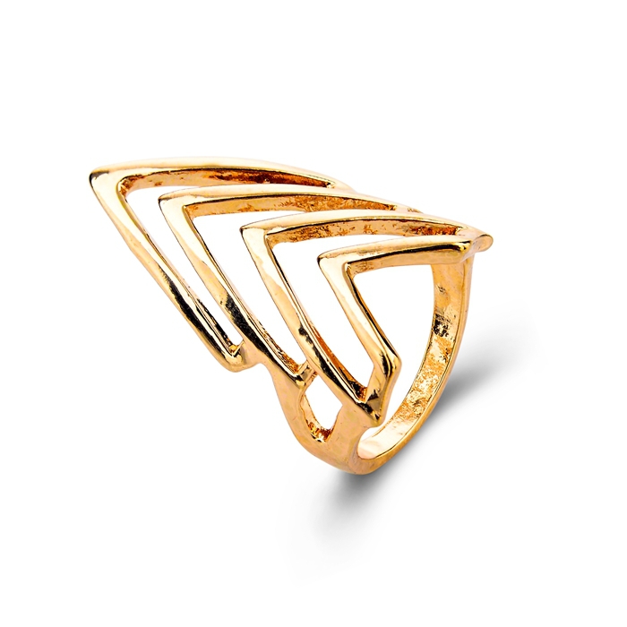 2015 Fashion Gold Plated Triangle Ring High Quality Simple Women Rings Free Shipping Cheap Ring For