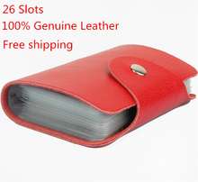 Free shipping 100 Genuine leather card holder Wholesale card case wallet cc05