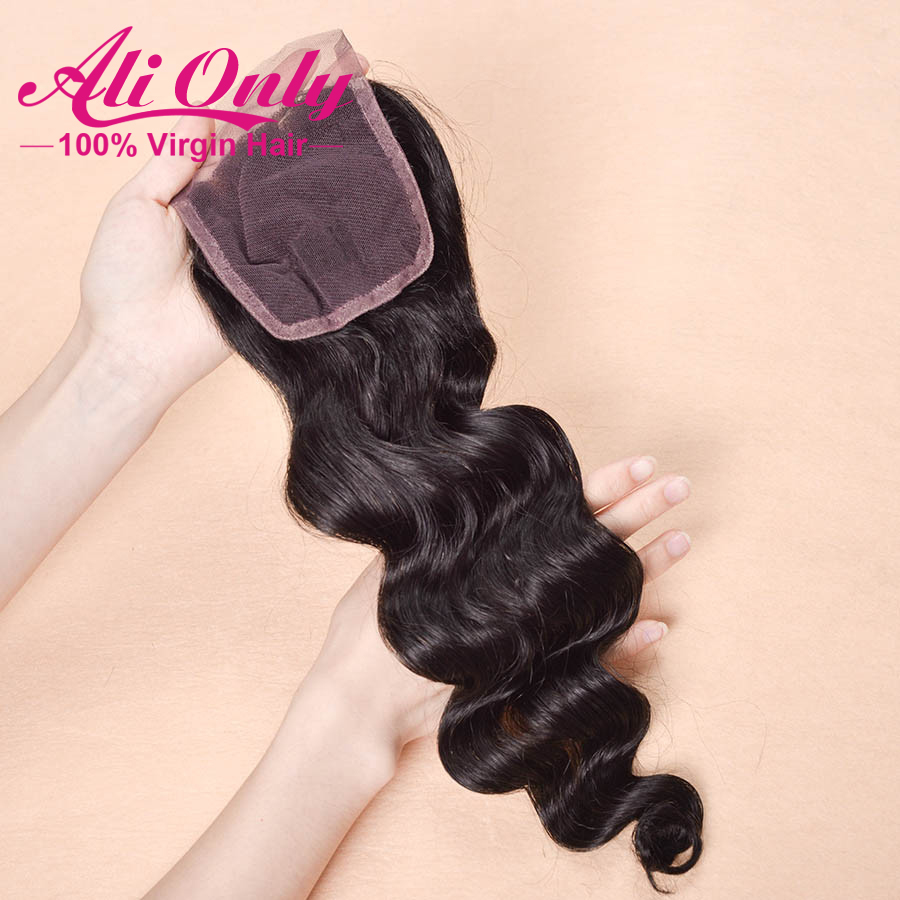 Malaysian Loose Wave With Closure 4 Bundles And Closure Tangle Free Malaysian Virgin Hair With Closure Cheap Hair With Closure
