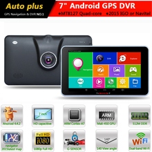 Новый 7 дюймов автомобильный GPS навигация андроид FHD 1080 P жк-dvr рекордер камеры Bluetooth MT8127 четырехъядерный процессор грузовик GPS 8 ГБ