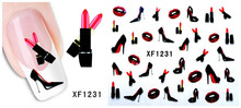 1 Sheet New High Heel Sexy Decals Nail Art Stickers Water Transfer Decorations DIY Nails Tips