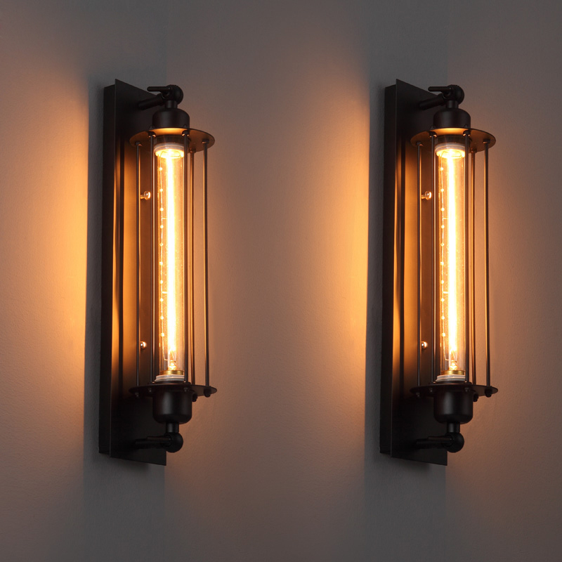 Antique-Edison-lamp-Surface-mounted-wall-light-black-Iron-Painted-lampshade-Wall-lamp-mounted ...