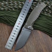 2015 nueva italia león acero molletta TC4 titanium D2 cuchilla cuchillo plegable táctico de la caza que acampa al aire libre bolsillo de la supervivencia cuchillos