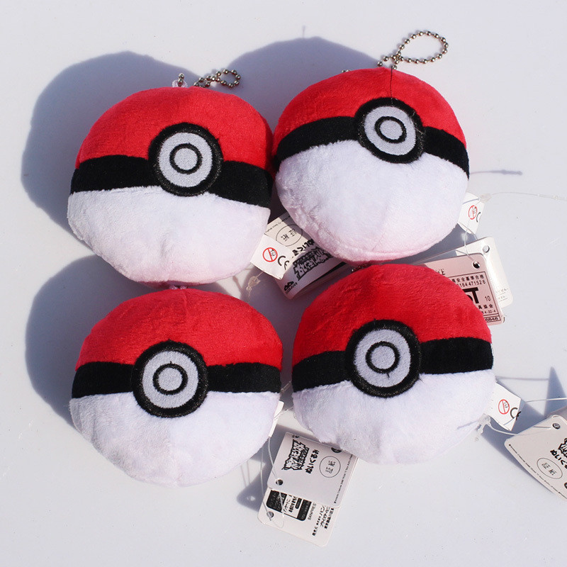 pokeball plush keychain