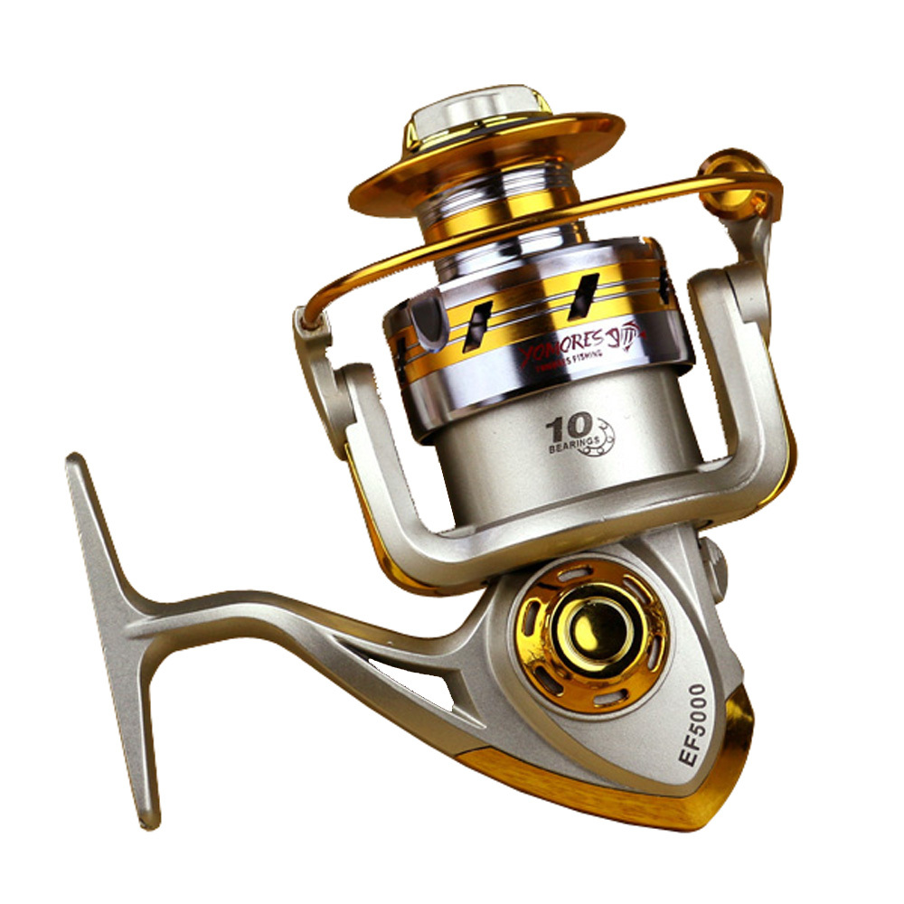 2015 NEW EF1000 EF7000 Metal Spool Spinning Fishing Reel High Speed 10BB Cheap Spinning Reels Fishing