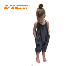 VICVIK Baby Clothes Girl Set Kids Fashion Sling Girls Summer Jumpsuit Children Sport Suits Cotton Sleeveless Kids Clothes D05X01