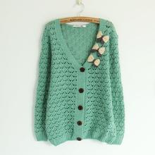 casual women Sweater Long sleeve knitted Cardigans 2014 Women Fashion Open Stitch V-Neck Casual Tricotado Sweaters with bow 26