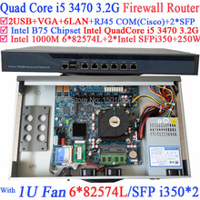 Intel Quad Core i5 3470 3.2 Ghz Barebone Industriale Router Firewall con 6*1000 M 82574L Gigabit Nic