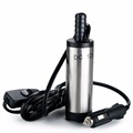 Portable DC 12V Submersible Transfer Pump 38mm Water Oil Diesel Fuel Transfer Cigarette Plug Camping Fishing