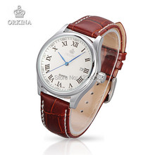 Women Watches ORKINA Brand Leather Quartz Wristwatches Fashion Casual Watches Gift For Ladies Brown Color