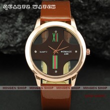 MINGEN SHOP – Womage Unisex Multicolor Transparent Cross Dial Men Women Quartz Cuff watch
